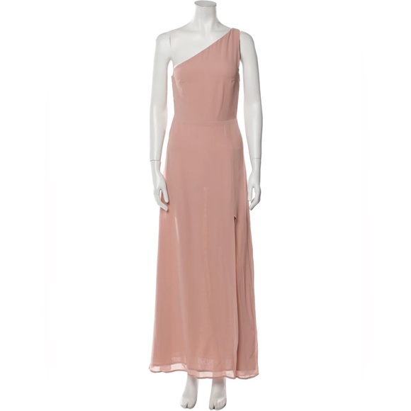 SOLD - REFORMATION Evelyn Dress - Blush One Shoulder Blush Light Pink 2 XS - Picture 8 of 8